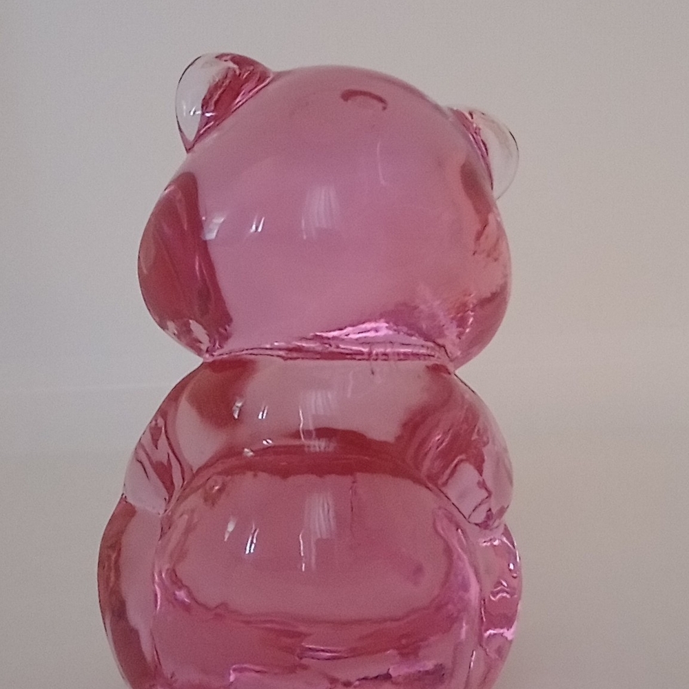 Fenton Pink Bear Accent Decor - Picture 3 of 4